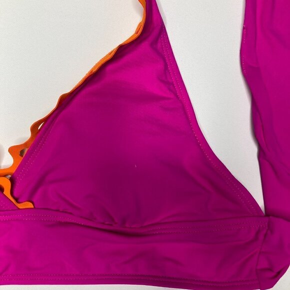 Anne Cole Women's Pink Block Party Halter Bikini Swim Top Size Medium - Picture 4 of 10